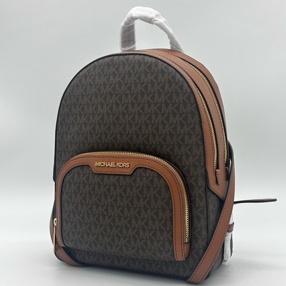 Michael Kors Medium Jaycee Zip Packet Backpack Brown - Picture 3 of 14